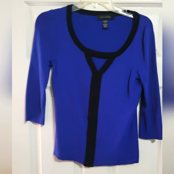 Blue/Black Elbow Length Vintage Top Y2K - Picture 1 of 8